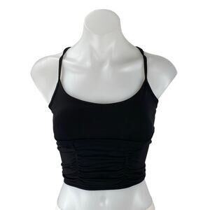 Free People Women's Black Sleeveless Yoga Workout Athletic Sports Bra Crop Top S